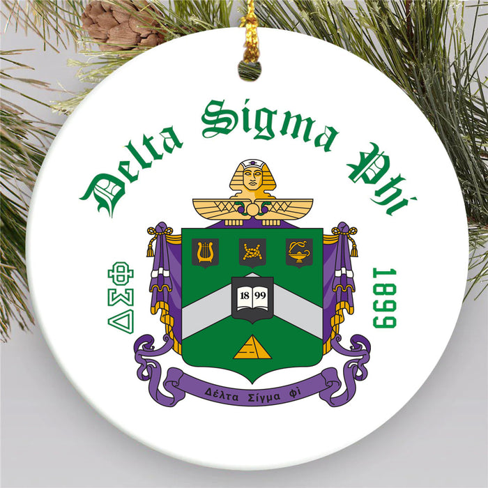 Delta Sigma Phi Round Crest Ornament