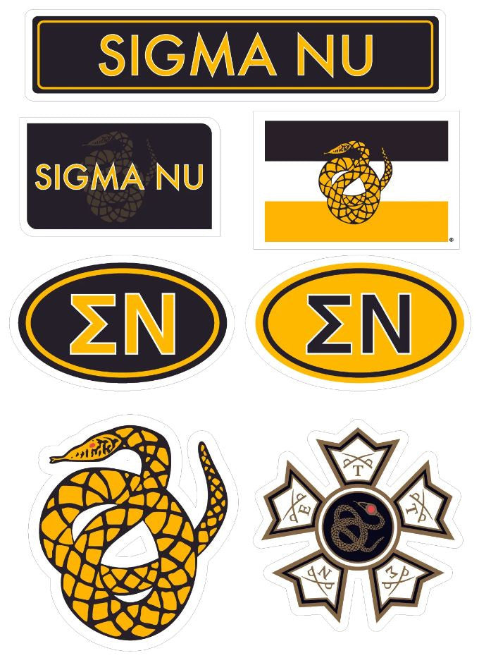 Sigma Nu Fraternity Sticker Sheet Brand Focus Sigma Nu Fraternity Sticker Sheet- Brand Focus