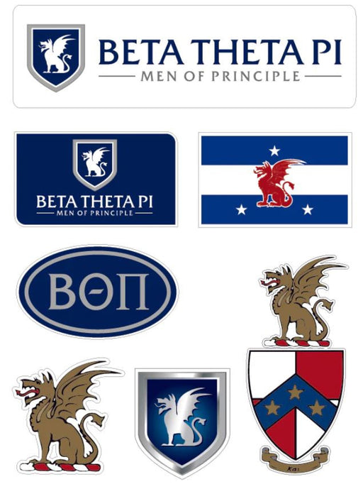 Beta Theta Pi Beta Theta Pi Fraternity Sticker Sheet- Brand Focus
