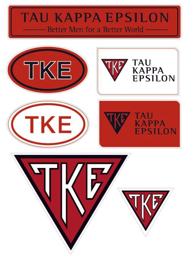 Tau Kappa Epsilon Fraternity Sticker Sheet Brand Focus Tau Kappa Epsilon Fraternity Sticker Sheet- Brand Focus