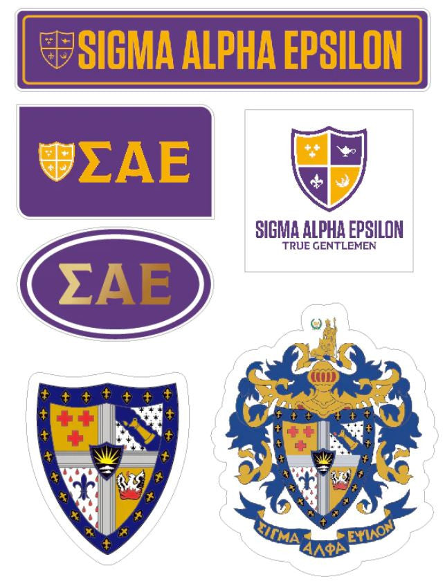 Sigma Alpha Epsilon Fraternity Sticker Sheet Brand Focus Sigma Alpha Epsilon Fraternity Sticker Sheet- Brand Focus