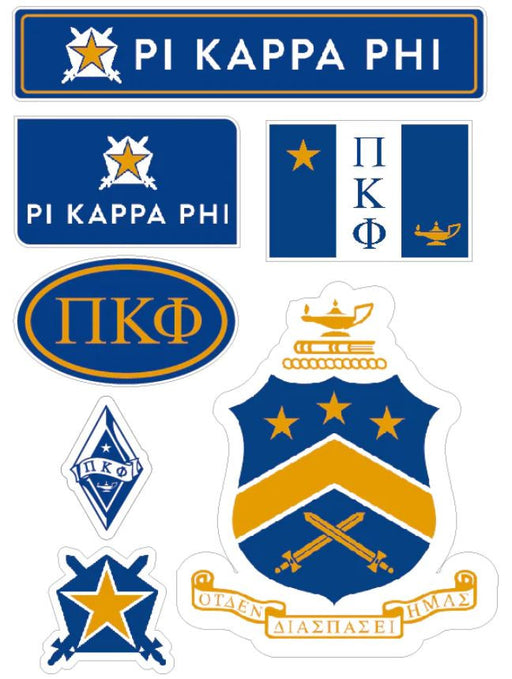 Pi Kappa Phi Pi Kappa Phi Fraternity Sticker Sheet- Brand Focus