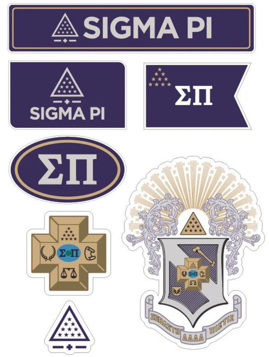 Sigma Pi Fraternity Sticker Sheet Brand Focus Sigma Pi Fraternity Sticker Sheet- Brand Focus