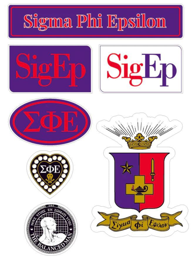 Sigma Phi Epsilon Fraternity Sticker Sheet Brand Focus Sigma Phi Epsilon Fraternity Sticker Sheet- Brand Focus