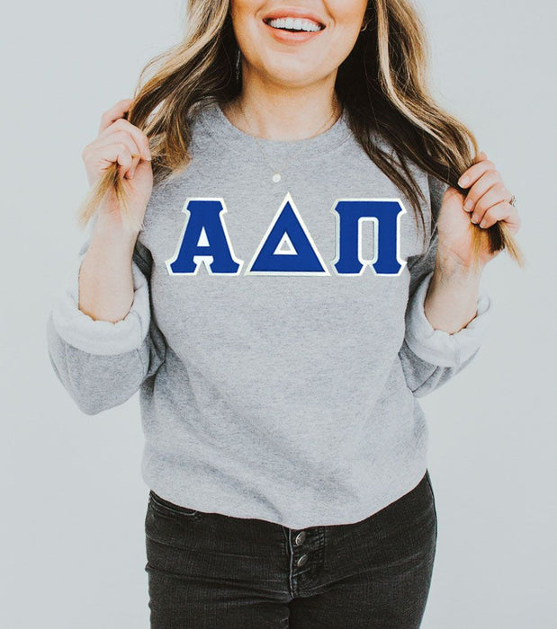 Discount Alpha Delta Pi Lettered Crewneck DISCOUNT Alpha Delta Pi Lettered Crewneck - Best Value
