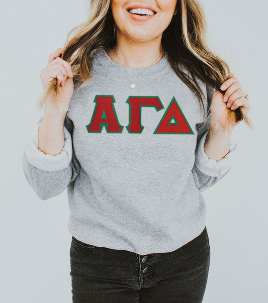 Discount Alpha Gamma Delta Lettered Crewneck Best Value DISCOUNT Alpha Gamma Delta Lettered Crewneck - Best Value