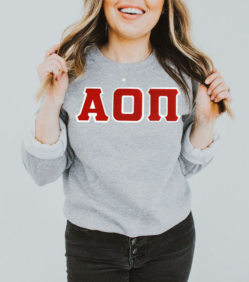 Alpha Omicron Pi DISCOUNT Alpha Omicron Pi Lettered Crewneck - Best Value