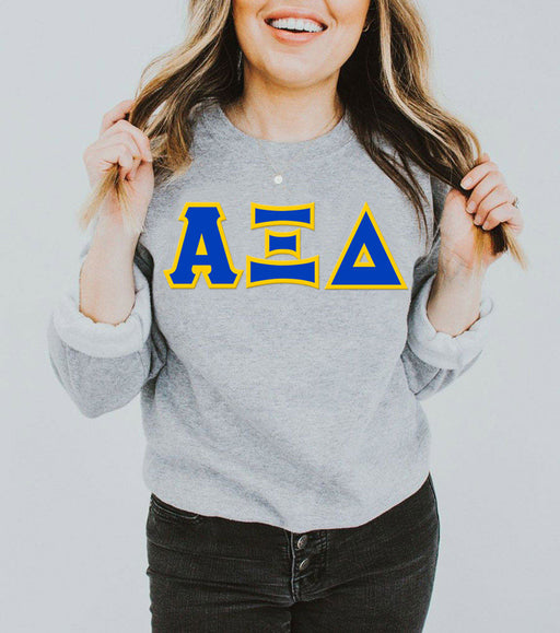 Alpha Xi Delta DISCOUNT Alpha Xi Delta Lettered Crewneck - Best Value