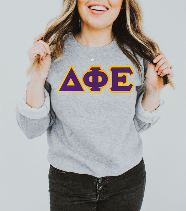 Discount Delta Phi Epsilon Lettered Crewneck DISCOUNT Delta Phi Epsilon Lettered Crewneck - Best Value