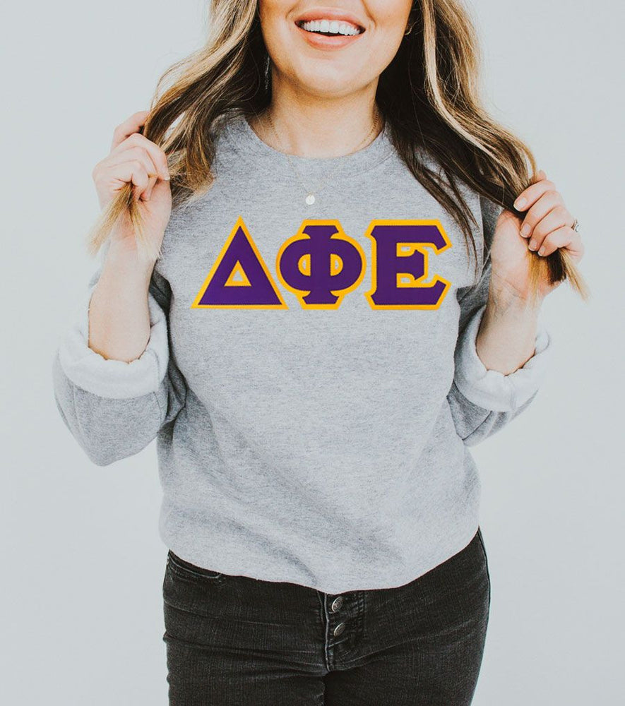 Discount Delta Phi Epsilon Lettered Crewneck DISCOUNT Delta Phi Epsilon Lettered Crewneck - Best Value