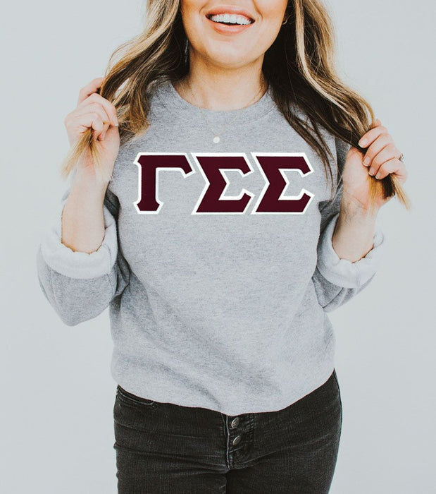 Discount Gamma Sigma Sigma Lettered Crewneck DISCOUNT Gamma Sigma Sigma Lettered Crewneck - Best Value
