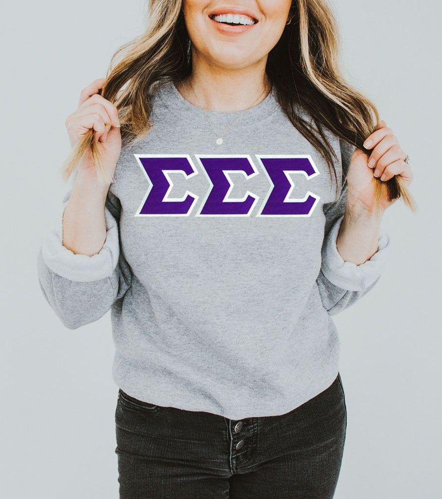 Discount Sigma Sigma Sigma Lettered Crewneck DISCOUNT Sigma Sigma Sigma Lettered Crewneck - Best Value