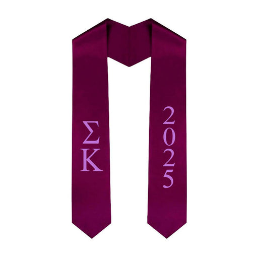 Sigma Kappa Vertical Grad Stole with Letters & Year