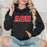Discount Alpha Omicron Pi Lettered Hoodie DISCOUNT Alpha Omicron Pi Lettered Hoodie