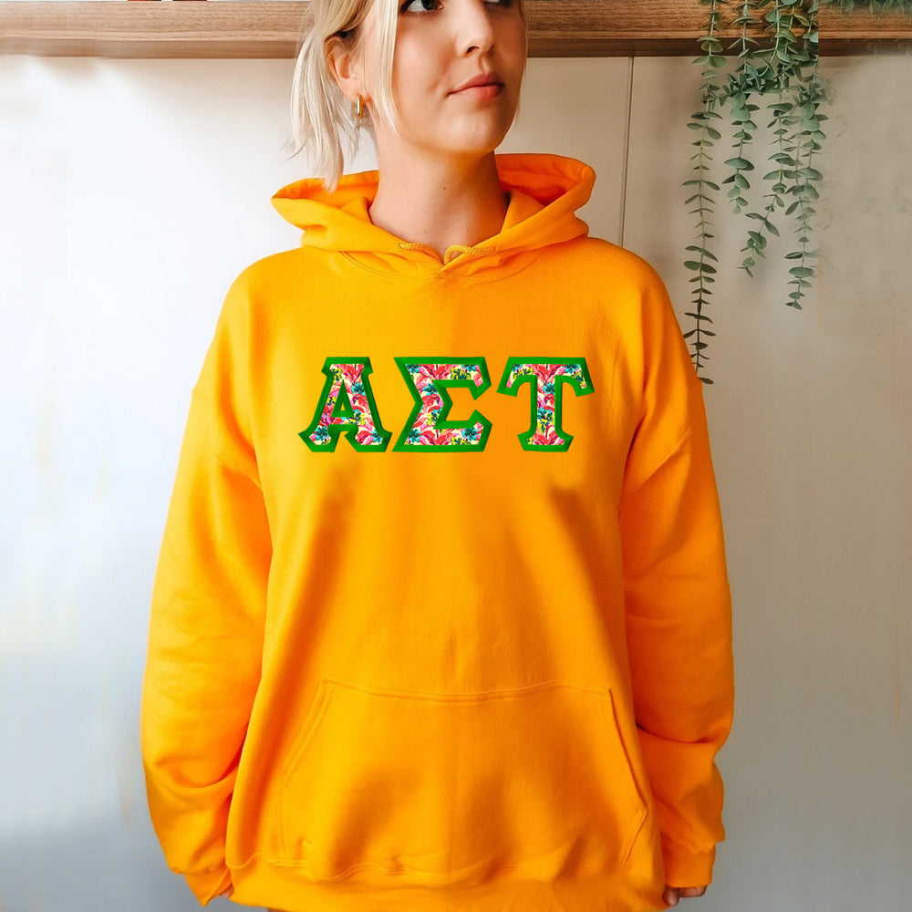 Alpha Sigma Tau Custom Twill Hooded Sweatshirt Alpha Sigma Tau Custom Twill Hooded Sweatshirt