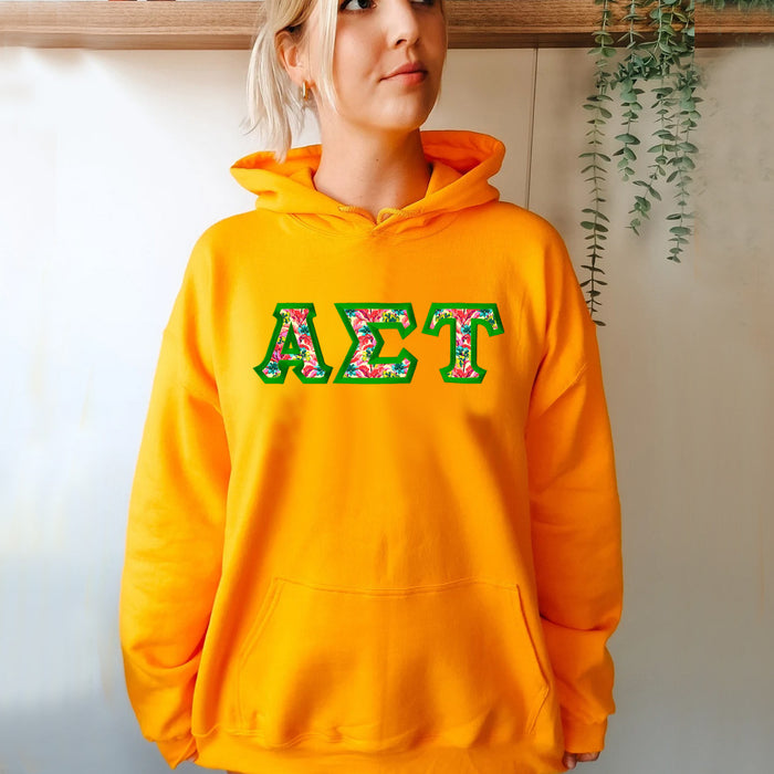 Alpha Sigma Tau Custom Twill Hooded Sweatshirt Alpha Sigma Tau Custom Twill Hooded Sweatshirt