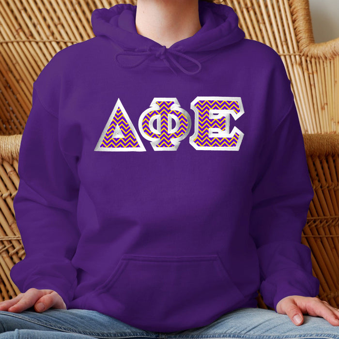 Delta Phi Epsilon Custom Twill Hooded Sweatshirt Delta Phi Epsilon Custom Twill Hooded Sweatshirt