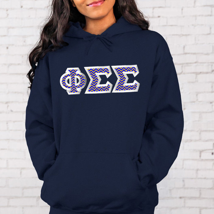 Phi Sigma Sigma Custom Twill Hooded Sweatshirt Phi Sigma Sigma Custom Twill Hooded Sweatshirt