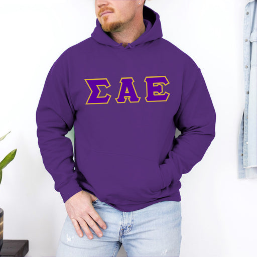 Sigma Alpha Epsilon DISCOUNT Sigma Alpha Epsilon Lettered Hooded Sweatshirt - Best Value
