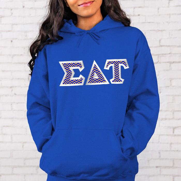 Sigma Delta Tau Custom Twill Hooded Sweatshirt Sigma Delta Tau Custom Twill Hooded Sweatshirt