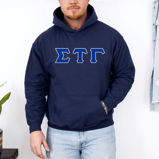 Sigma Tau Gamma DISCOUNT Sigma Tau Gamma Lettered Hooded Sweatshirt - Best Value