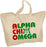 Alpha Chi Omega Zippered Mascot Tote Bag Alpha Chi Omega  Zippered Mascot Tote Bag