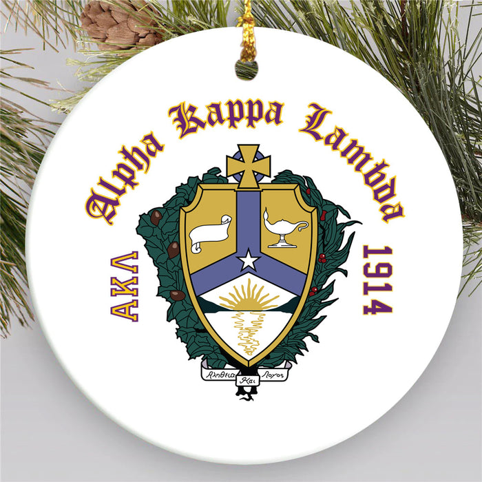 Alpha Kappa Lambda Round Crest Ornament