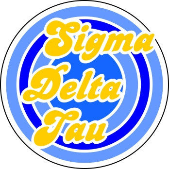 Sigma Delta Tau Retro Round Decals Sigma Delta Tau Retro Round Decals