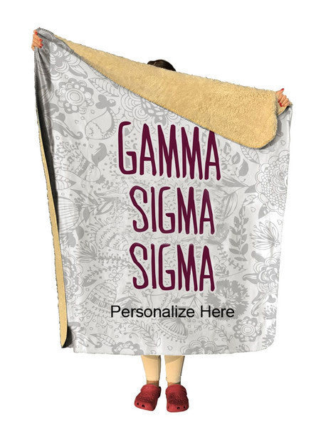 Gamma Sigma Sigma Floral Sherpa Lap Blanket Gamma Sigma Sigma Floral Sherpa Lap Blanket