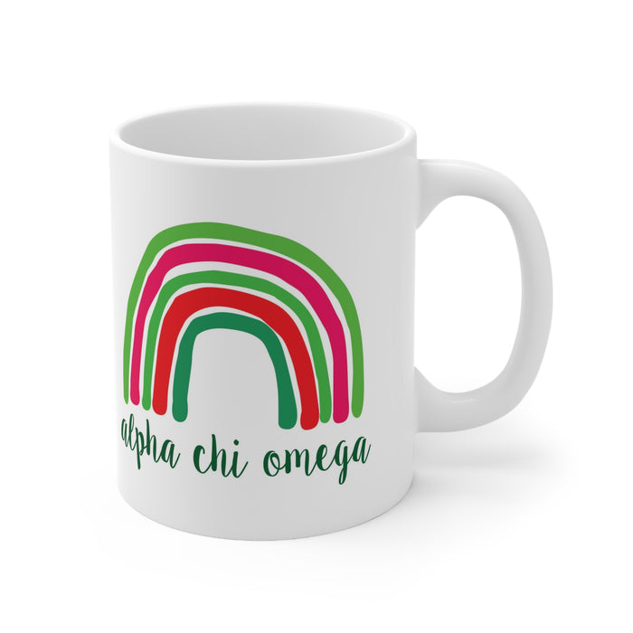 Alpha Chi Omega Rainbow Coffee Mugs Alpha Chi Omega Rainbow Coffee Mugs