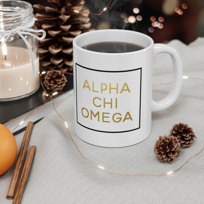 Alpha Chi Omega Gold Box Coffee Mugs Alpha Chi Omega Gold Box Coffee Mugs