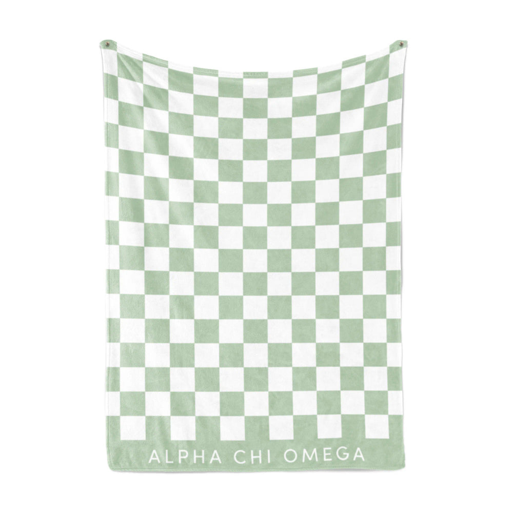 Alpha Chi Omega Sherpa Checkerboard Throw Blankets Alpha Chi Omega Sherpa Checkerboard Throw Blankets