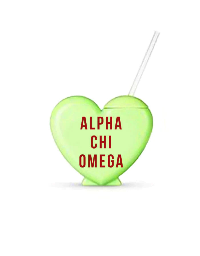 Alpha Chi Omega Heart Shaped Tumblers Alpha Chi Omega Heart Shaped Tumblers