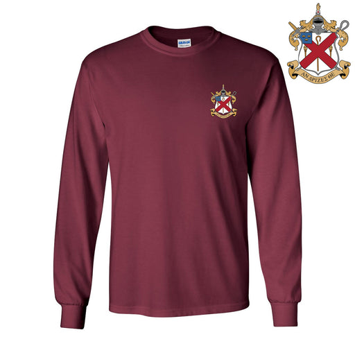 DISCOUNT-Alpha Chi Rho Fraternity Crest - Shield Longsleeve Tee