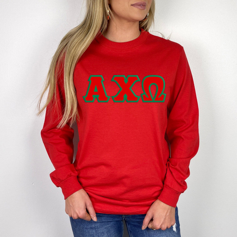 Alpha Chi Omega Lettered Crewneck Alpha Chi Omega Lettered Crewneck