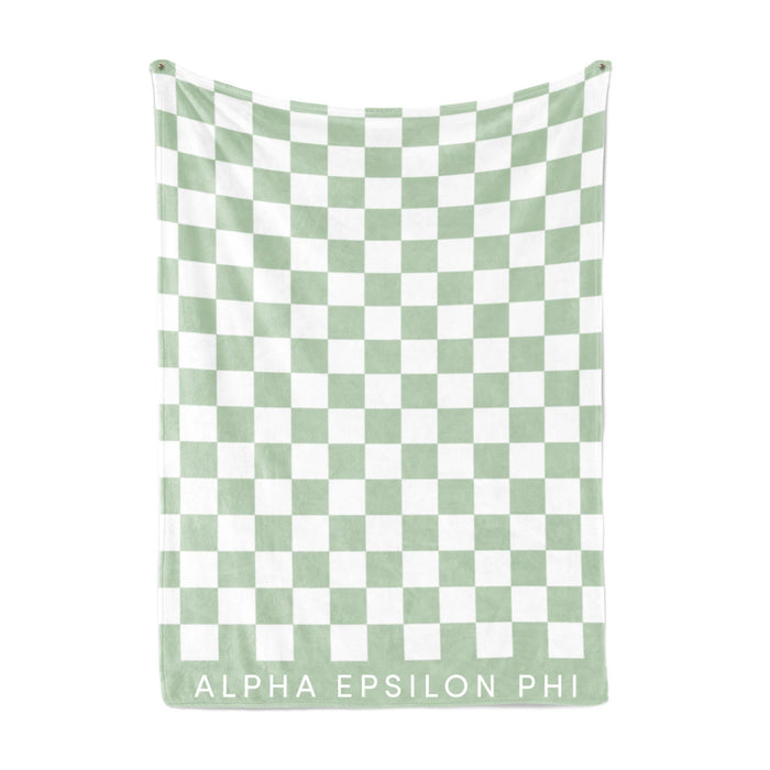 Alpha Epsilon Phi Sherpa Checkerboard Throw Blankets Alpha Epsilon Phi Sherpa Checkerboard Throw Blankets