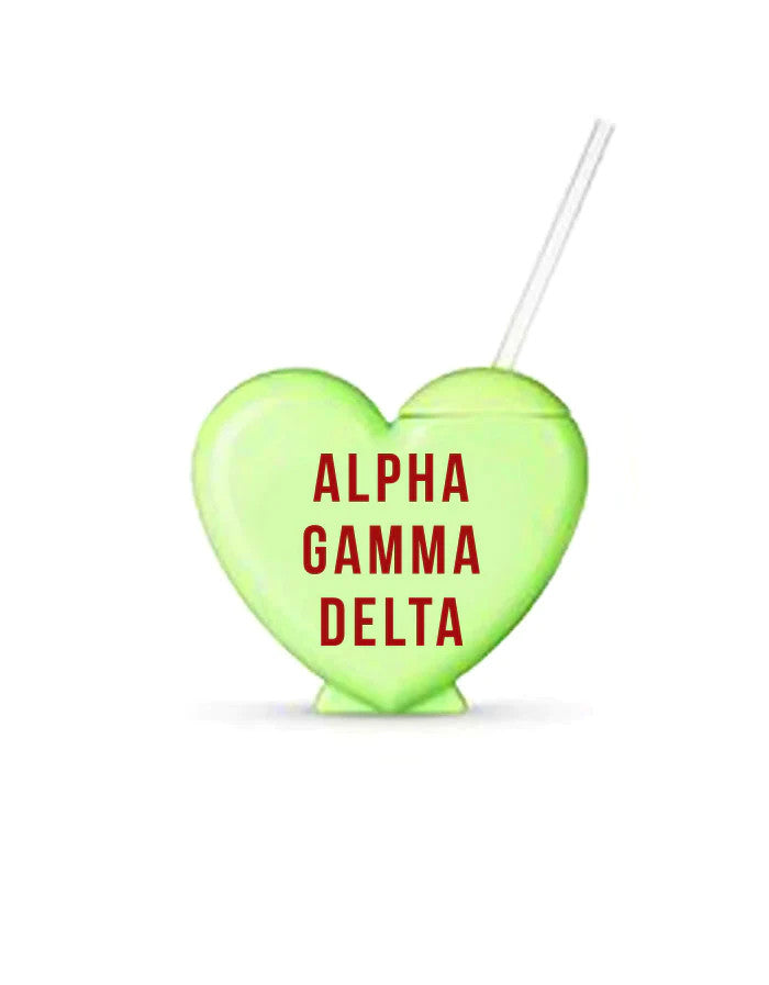 Alpha Gamma Delta Heart Shaped Tumblers Alpha Gamma Delta Heart Shaped Tumblers