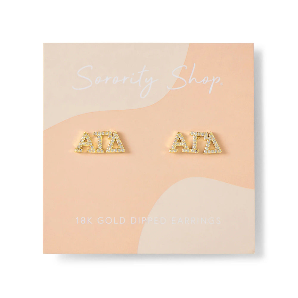 Alpha Gamma Delta Studded Earrings Alpha Gamma Delta Studded Earrings