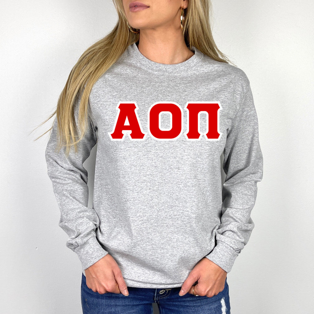 Alpha Omicron Pi Lettered Crewneck Alpha Omicron Pi Lettered Crewneck