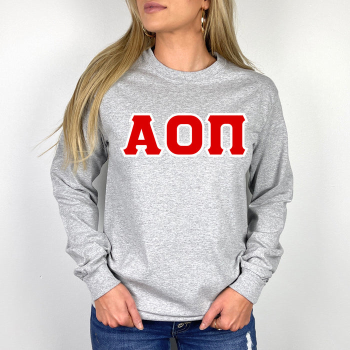 Alpha Omicron Pi Lettered Crewneck Alpha Omicron Pi Lettered Crewneck