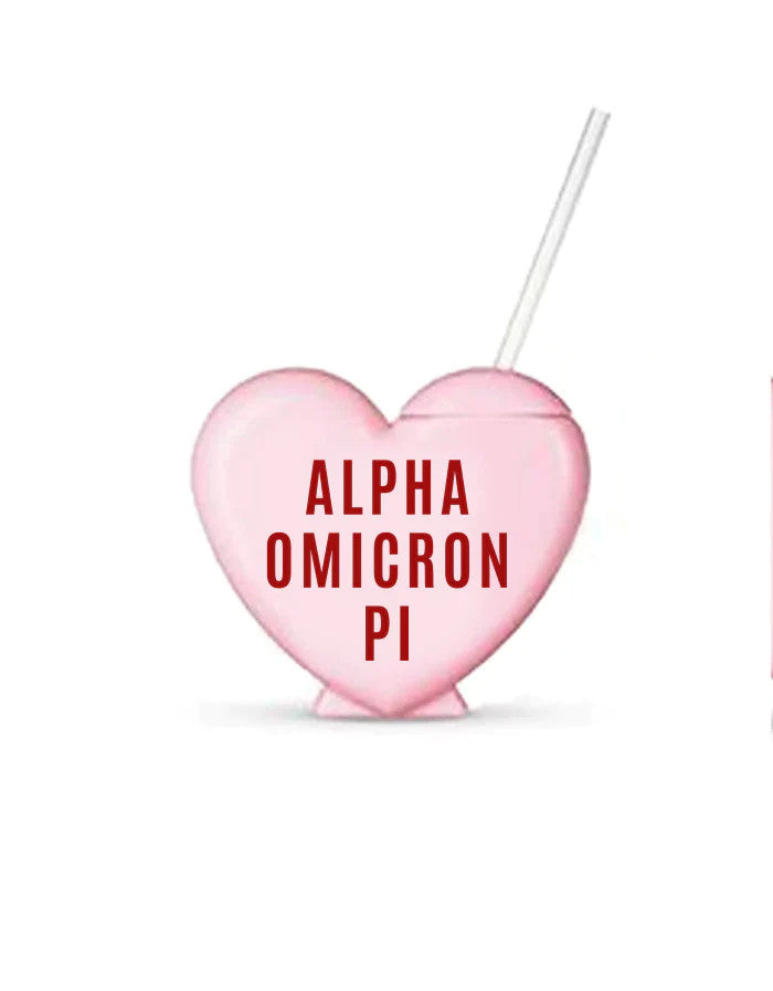 Alpha Omicron Pi Heart Shaped Tumblers Alpha Omicron Pi Heart Shaped Tumblers