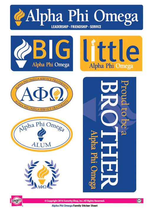 Stickers Decals Alpha Phi  Omega Family Stickers