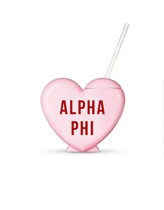 Alpha Phi Heart Shaped Tumblers Alpha Phi Heart Shaped Tumblers