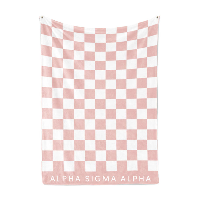 Alpha Sigma Alpha Sherpa Checkerboard Throw Blankets Alpha Sigma Alpha Sherpa Checkerboard Throw Blankets