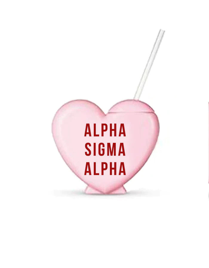 Alpha Sigma Alpha Heart Shaped Tumblers Alpha Sigma Alpha Heart Shaped Tumblers