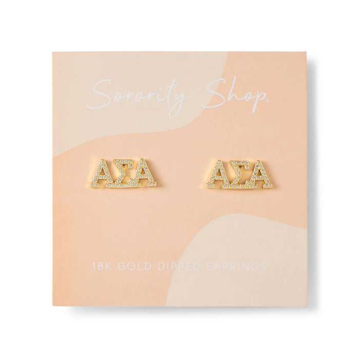 Alpha Sigma Alpha Studded Earrings Alpha Sigma Alpha Studded Earrings