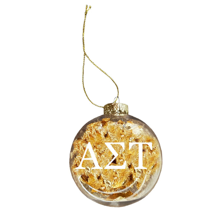 Alpha Sigma Tau Clear Ball Ornament With Gold Foil Alpha Sigma Tau Clear Ball Ornament With Gold Foil