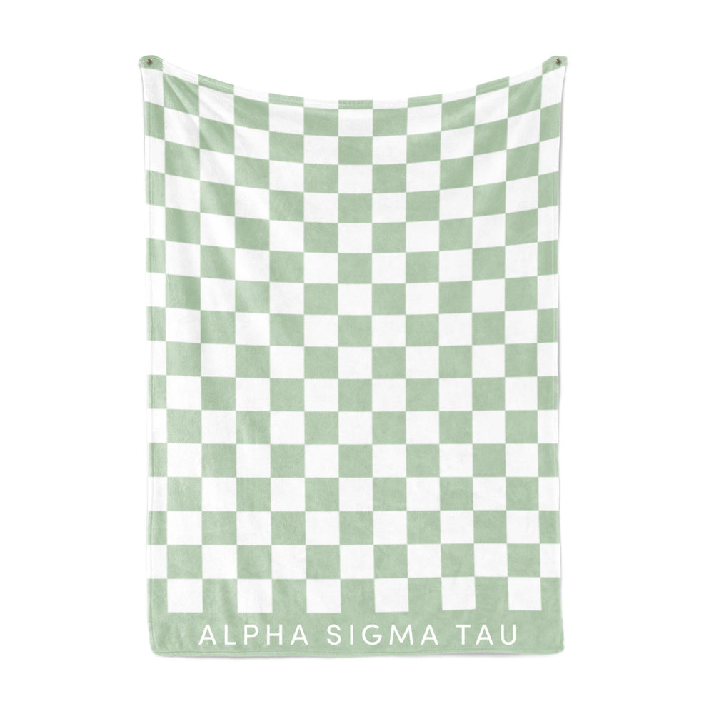 Alpha Sigma Tau Sherpa Checkerboard Throw Blankets Alpha Sigma Tau Sherpa Checkerboard Throw Blankets