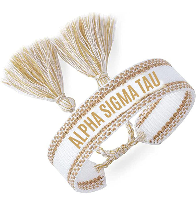 Alpha Sigma Tau Woven Bracelet Gold Alpha Sigma Tau Woven Bracelet - Gold