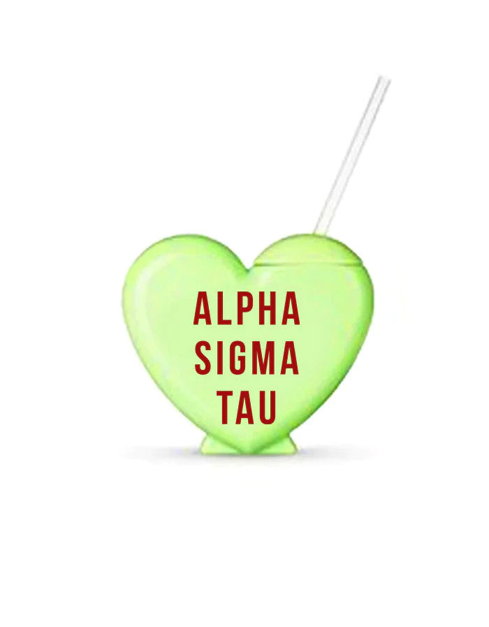 Alpha Sigma Tau Heart Shaped Tumblers Alpha Sigma Tau Heart Shaped Tumblers